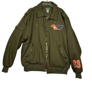 Stall Dean Bomber Jacket Green Mens 3XL Logo Embroidered 83 Rare Federals
